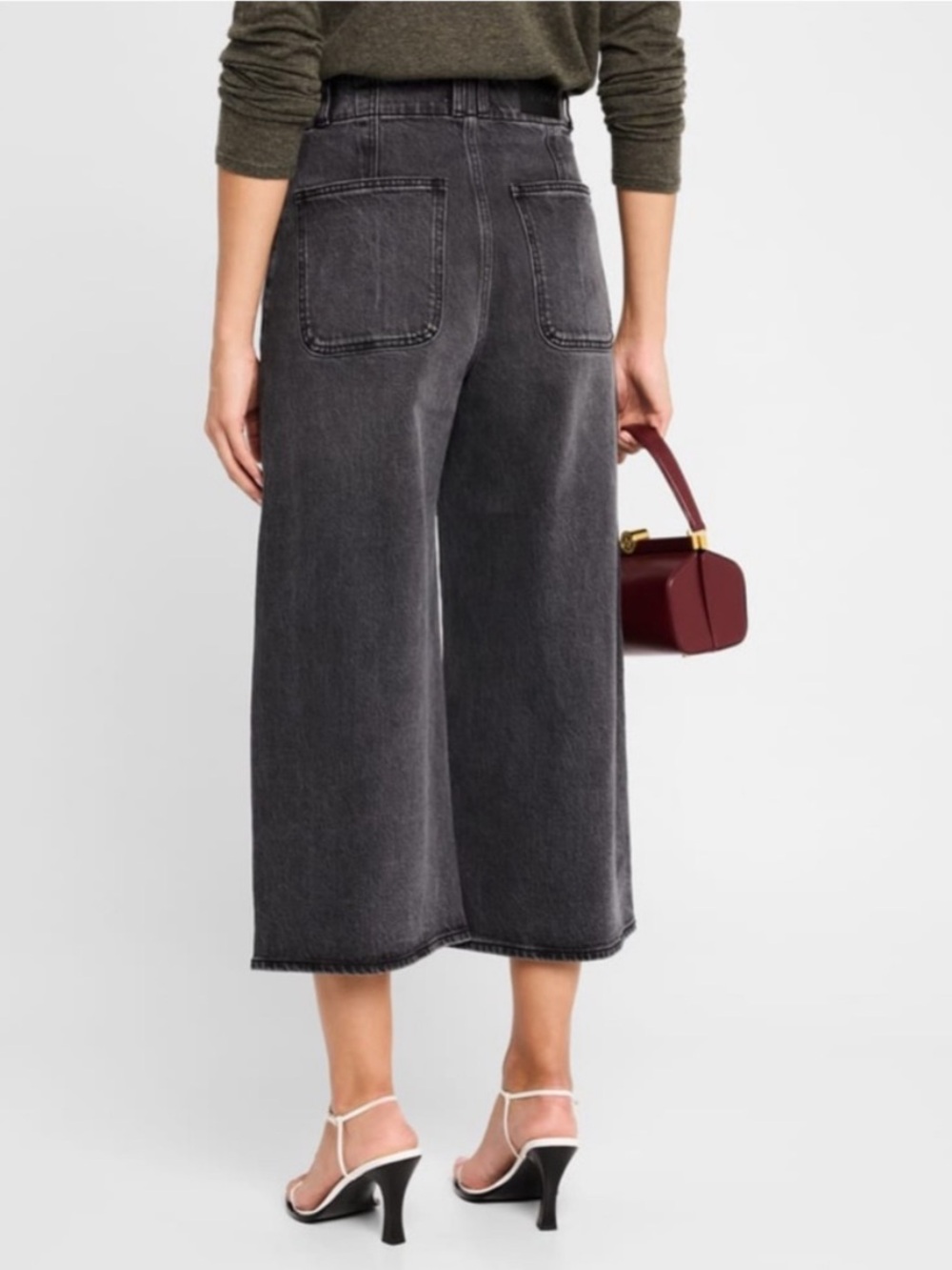 Pistola Jeans Scarlett High Rise Wide Leg Gaucho Black Revolve NWT 26 - Picture 3 of 10